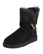 Meadow Suede Seam Booties, Black