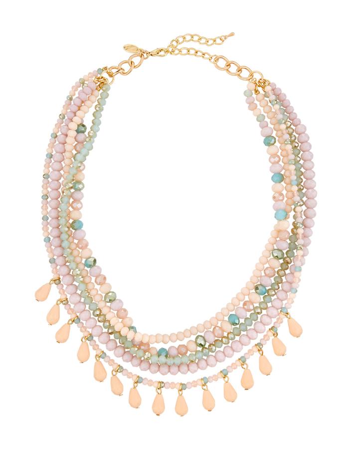 Lavender Six-strand Crystal Shaker Necklace
