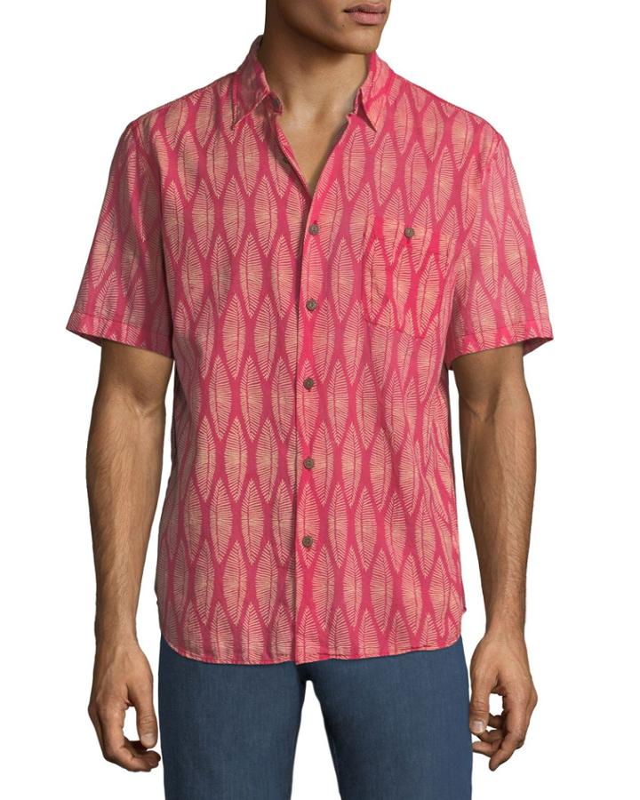 Coast Leaf-jacquard Short-sleeve