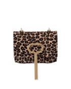 Club Chain Leopard Hairhide Clutch Bag