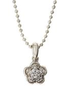 White Topaz Flower Pendant Necklace,