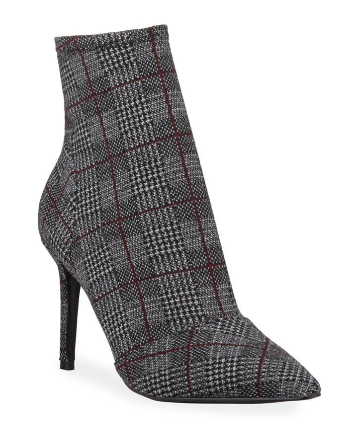 Venus Stretch Plaid Ankle Booties