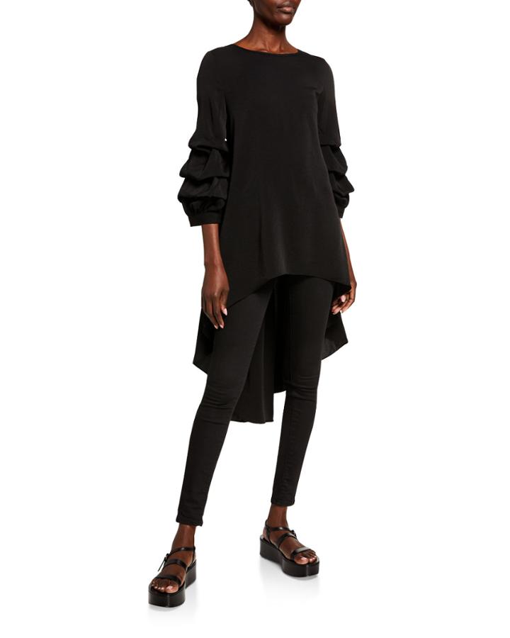 Lantern Sleeve High-low Tunic