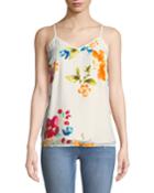 Floral Flocked Camisole Blouse