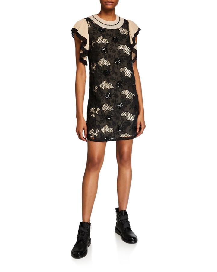 Embroidered Lace Ruffle
