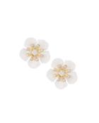 Fiesta Flower Stud Earrings, White