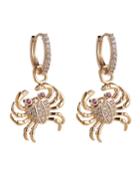 Crab Cubic Zirconia Drop Earrings