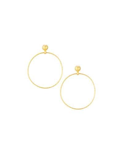 Lentil Geo 24k Hoop Drop Earrings