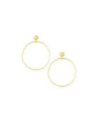 Lentil Geo 24k Hoop Drop Earrings