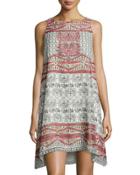 Relaxed Mosaic-printed Dress,