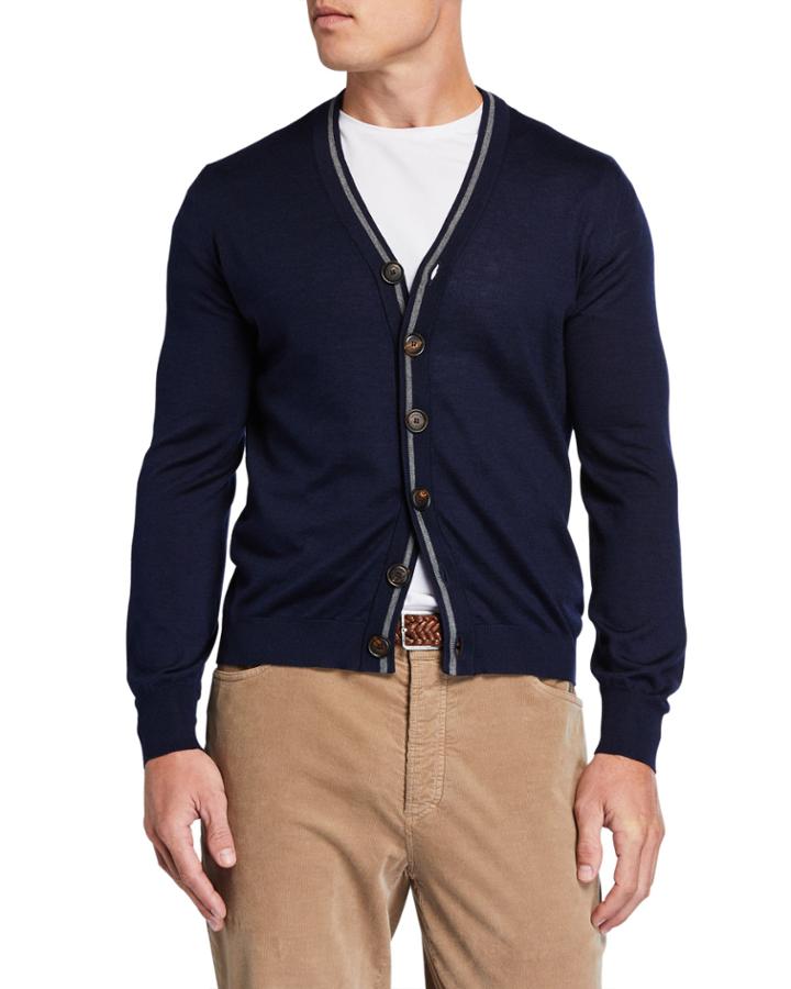 Men's Cashmere-silk Cardigan