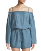 Off-the-shoulder Long-sleeve Romper