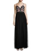 Whisper Embellished Georgette Maxi Dress, Black
