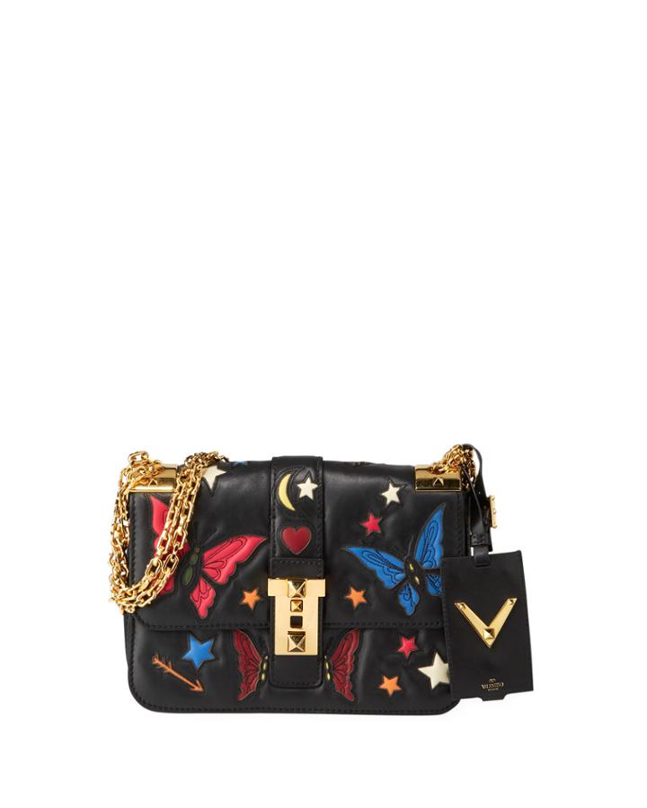 Butterfly & Stars Embroidered Leather