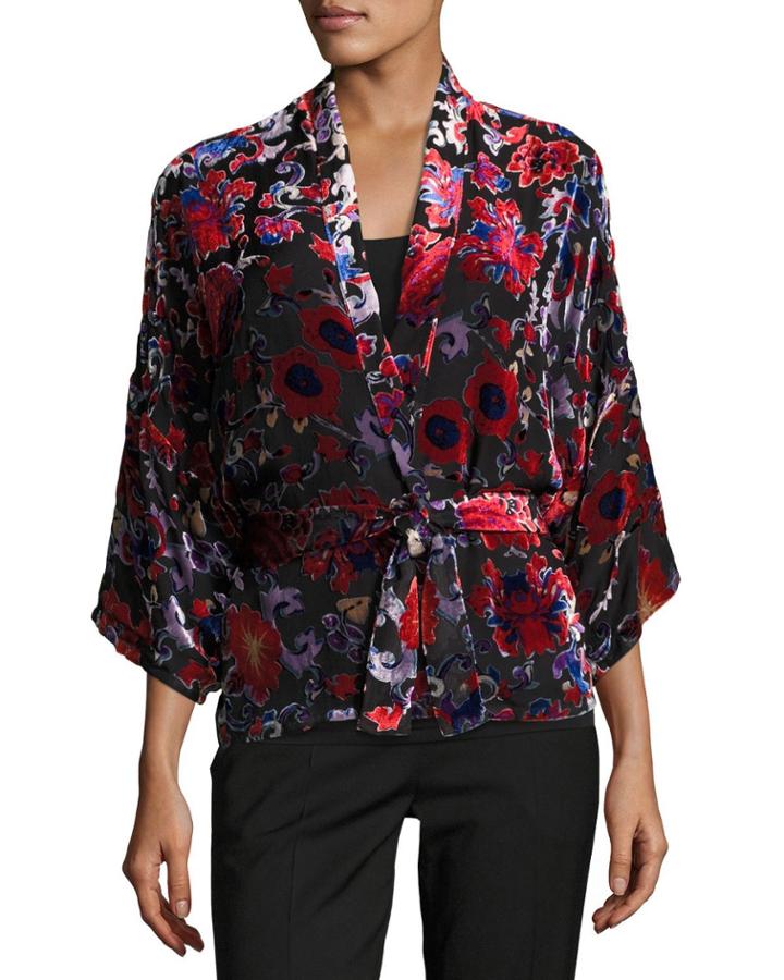 Dulce Velvet Burnout Kimono Topper