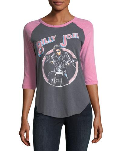 Billy Joel On Bike Graphic Raglan Tee