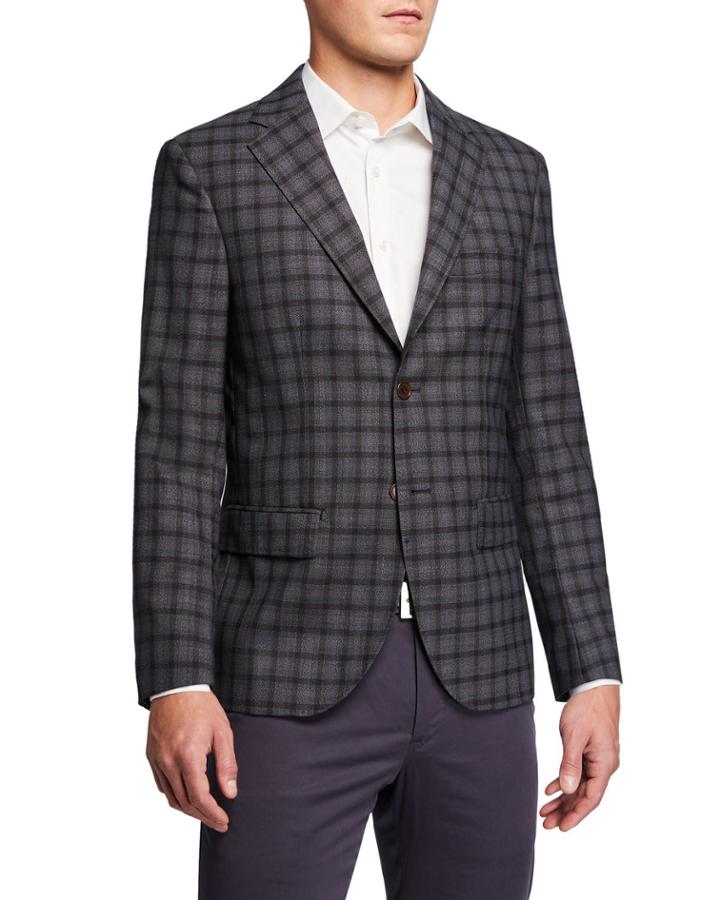 Men's Plaid Extrafine Wool