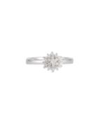 18k White Gold Diamond Mini Flower Ring,