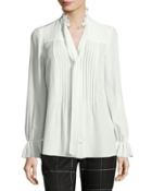 Everette Pintucked Tie-neck