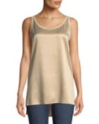 Beaded Silk-linen Combo Tank