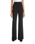 Black Crepe Wide-leg Pants