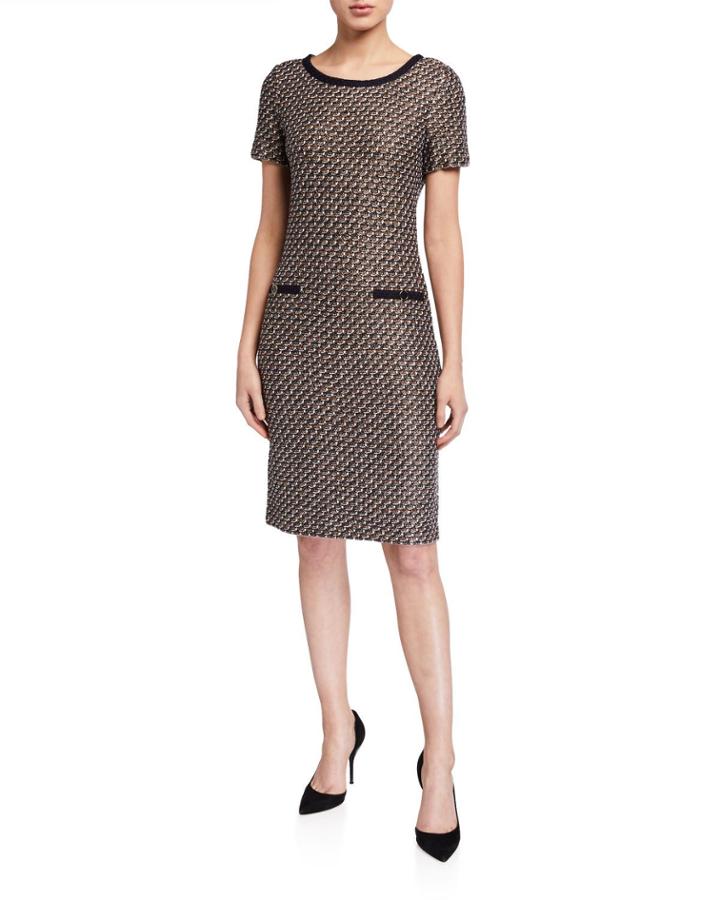 Astor Tweed Dress With Braided Trim
