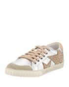 Magic Star-embellished Metallic Leather