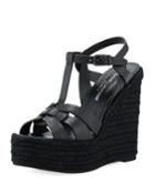Tribute Leather Platform Espadrille Wedge