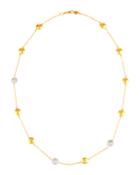 Mini Lentil Ice 3-diamond-station Gold Necklace