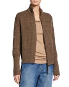 Sequined Cashmere-silk Zip Cardigan