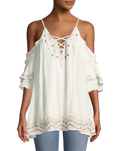 Embroidered Swim Coverup Dress