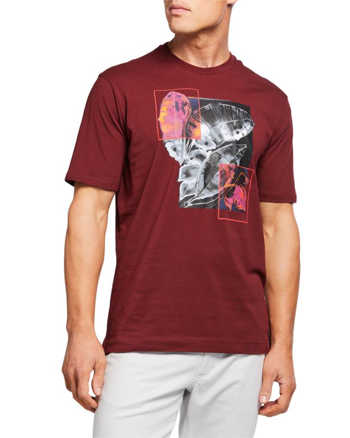 Men's Botanic Leaves Graphic Crewneck Tee