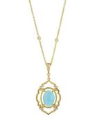 Arabesque Aquamarine & Diamond Pendant Necklace