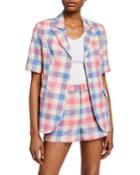 Check Structured Two-button Short-sleeve Blazer