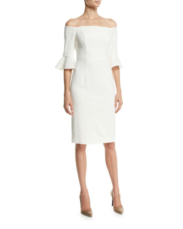 Flutter-sleeve Off-the-shoulder