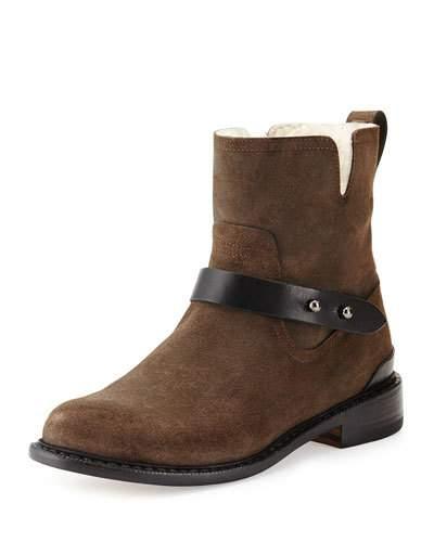 Ashford Shearling Fur-lined Moto Boot,