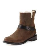 Ashford Shearling Fur-lined Moto Boot,
