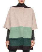 Colorblock Striped Patch-pocket Cape