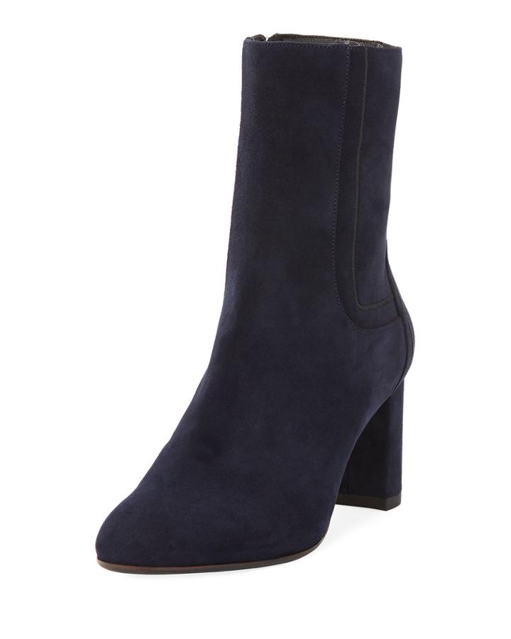 Victoriana Suede Block-heel Boot