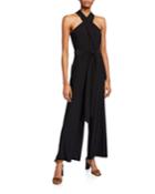 Crisscross-neck Jumpsuit