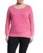 Distressed Fleece Long-sleeve Sweatshirt,