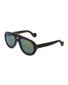 Aviator Acetate Sunglasses, Blue