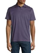 Dot-print Cotton Polo Shirt, Navy/red