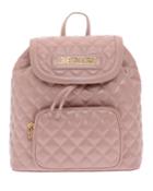 Quilted Faux Leather Drawstring Backpack Bag