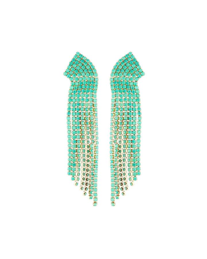 Stone Multi-strand Dangle Earrings