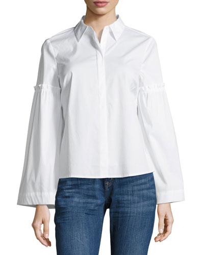 Poplin Bell-sleeve Blouse