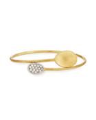 Lunaria 18k Gold Engraved Diamond Bangle
