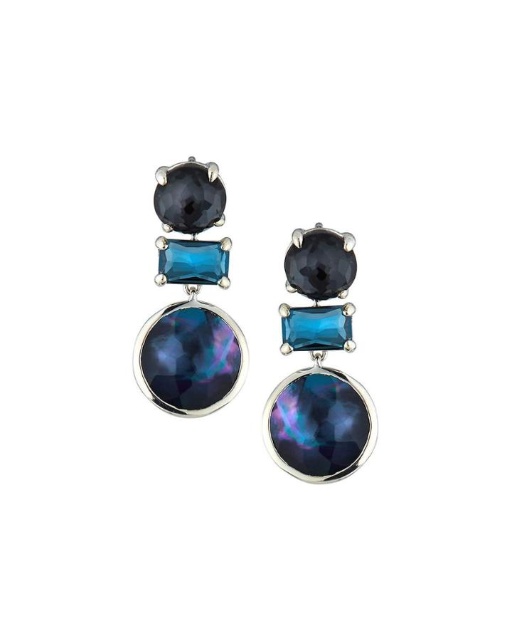 Rock Candy 3-stone Dangle Earrings In Eclipse
