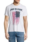 Paint-splatter Flag Short-sleeve Graphic T-shirt, Optic White