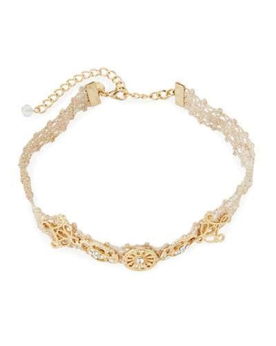Embellished Fabric Choker Necklace
